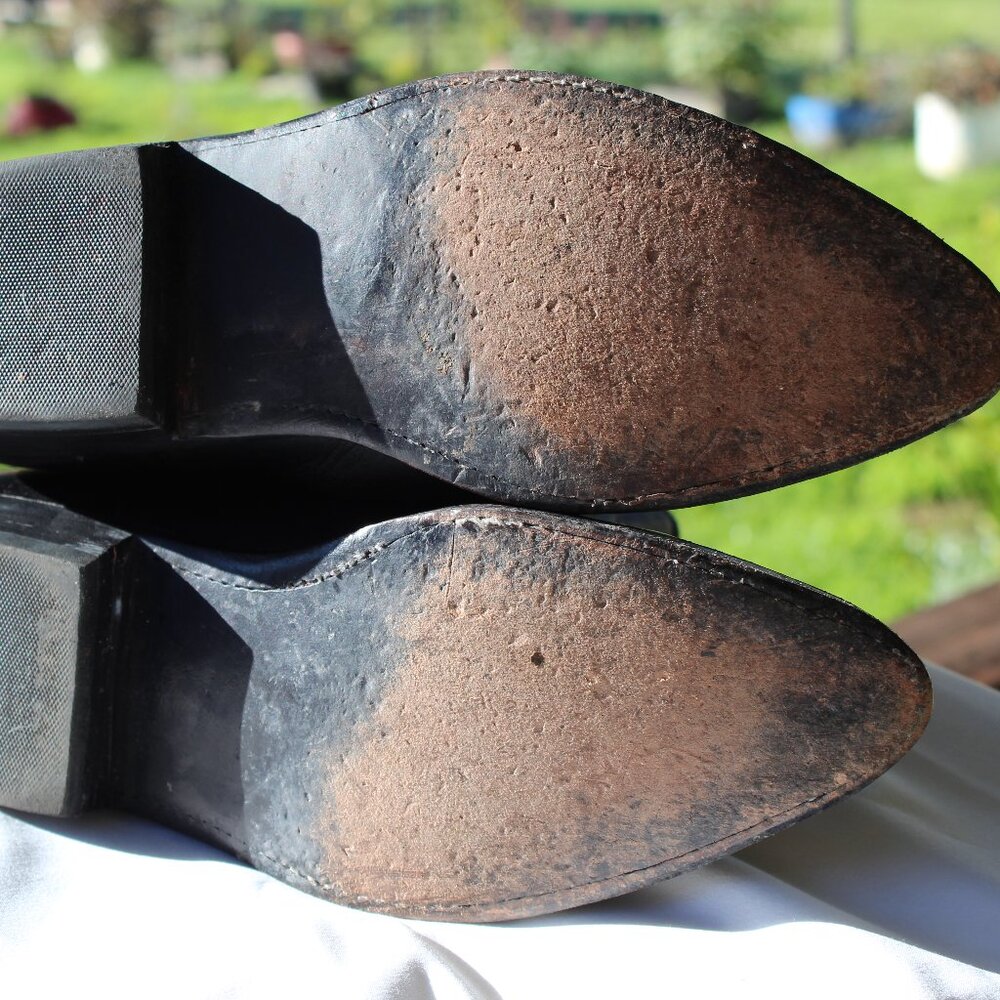 Lucchese Black Leather Boots Size 8D - Picture 8 of 16